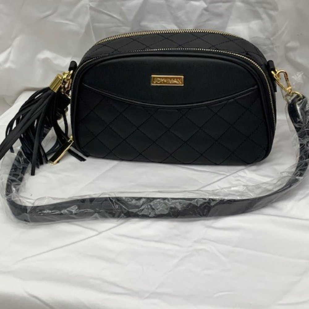 JOY & IMAN Quilted Genuine Leather Crossbody